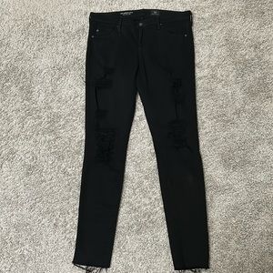 NWOT AG jeans black distressed 28R